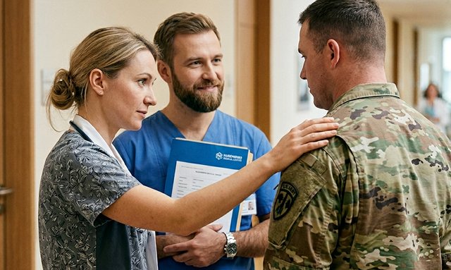 Участника СВО поддерживают врачи клиники
